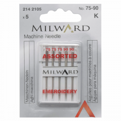 Milward - Agujas Surtidas para Bordado a Máquina - Numero 75 - 90
